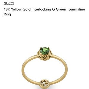 Gucci 18K Gold Green Tourmaline Ring